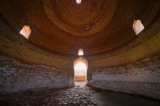 Interior of the Rabat Malik Cistern (Sardoba) - 11th Century water supply on the Silk Road, Uzbekistan, Central Asia