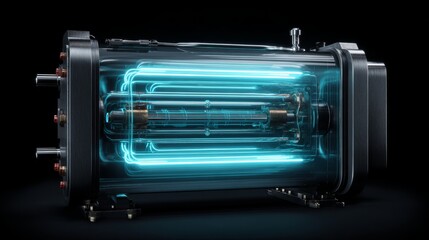 Abstract visualization of a glowing blue data lock mechanism, representing secure technology and digital protection.