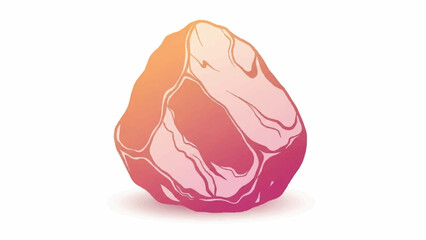 A Raw Steak with Visible Marbling and a Vibrant Pink and Orange Hue, Presented on a White Background