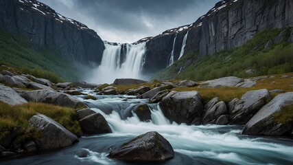 Discover Kjeragfossen Falls Norway World Waterfalls Iconic Mountain Waterfall Showcasing Dramatic Heights, Roaring Water, And Raw Nordic Nature Scenery