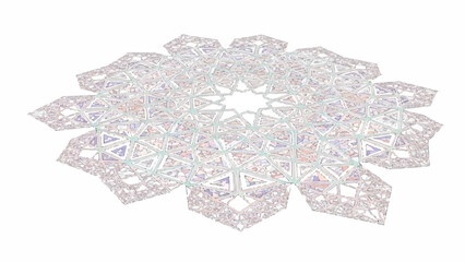 Intricate Geometric Star Pattern With Radial Symmetry and Complex Tessellations