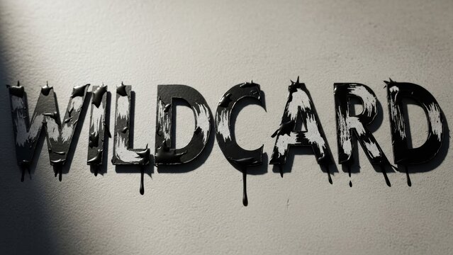 Edgy Wildcard Lettering with Glossy Black Ink Drips