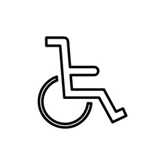 Wheelchair Icon Outline &ndash; Mobility Accessibility Medical Vector Illustration