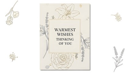 Warmest wishes christmas card with floral design