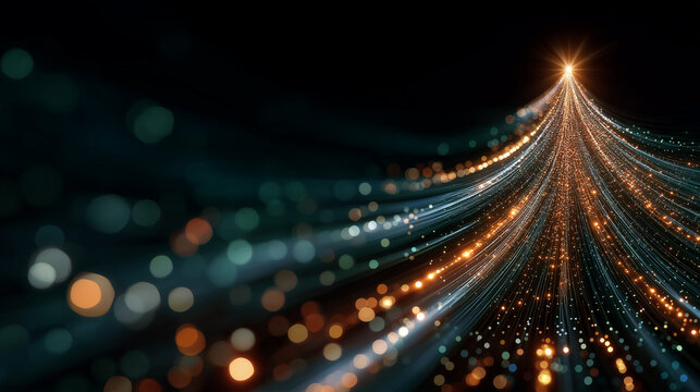 Digital Highway to Success: An abstract visual depiction of a dynamic, glowing digital highway, conveying concepts of connectivity, technological advancement. - Powered by Adobe