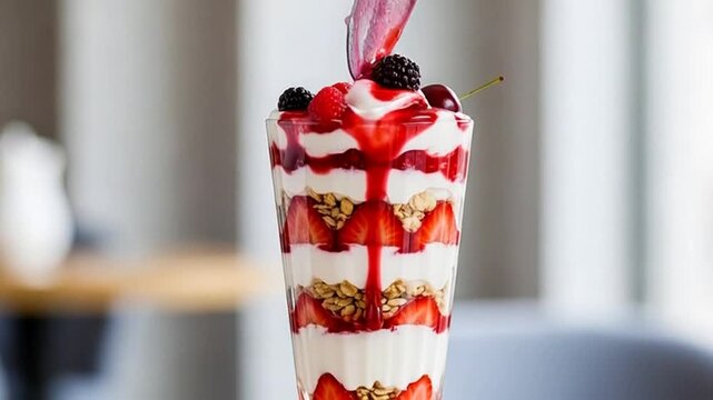 Delicious Berry Parfait - A Refreshing Dessert Delight.