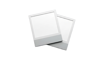 Two Blank Photo Frames on White Background