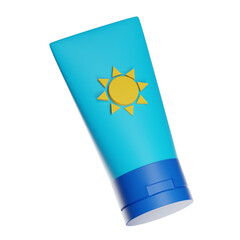 Sunscreen lotion tube protecting skin from uv rays