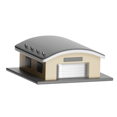 3d warehouse building representing storage and logistics