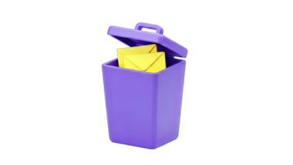 Trash Can with Emails: Digital Waste Concept