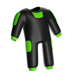 Black and neon green futuristic protective bodysuit