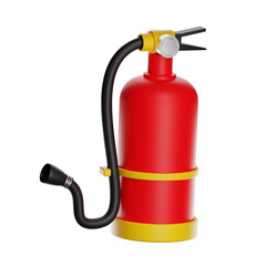 Red fire extinguisher providing fire safety protection