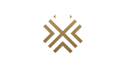 Abstract geometric home logo for rental business, minimal lines with metallic gold accent, isolated white background, 32k ultra HD