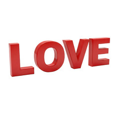 Three dimensional love sign isolated on transparent background