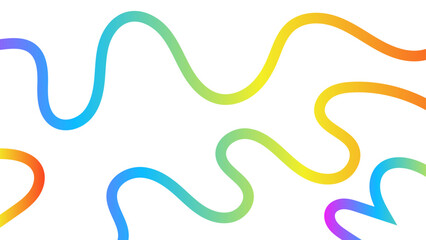 Obraz premium Gradient line. Colorful swirling curves, vibrant abstract wavy shapes and dynamic curved forms with fluid color blend transition. Artistic flow lines isolated vector element