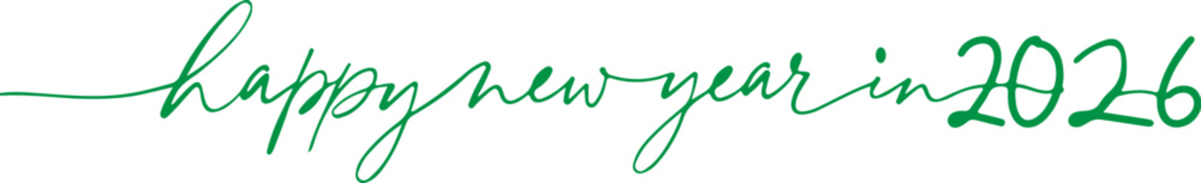 happy new year 2026 handwritten calligraphy text