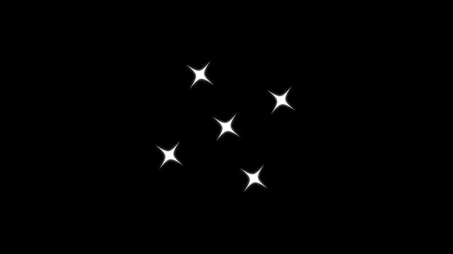 Twinkle star glitter sparkle, sparkling stars Shine animation,fast glowing line motion, white cartoon blinking stars, flat vector doodles, sparkle glitter light effect on black screen background.4K