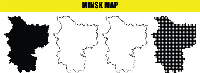 Obraz premium minsk map vector illustration isolated on transparent background for design
