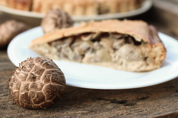 Homemade savory mushroom pie food