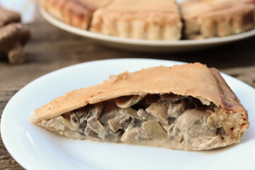 Homemade savory mushroom pie food