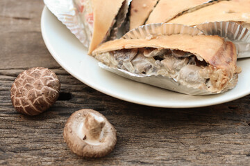 Homemade savory mushroom pie food