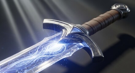 Glowing Fantasy Sword with Intricate Design.