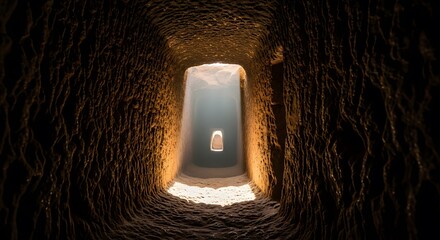 Interior view of ancient underground city in Derinkuyu, Turkey