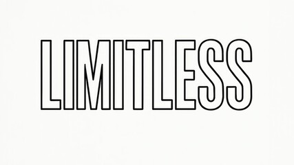 The word 'LIMITLESS' is displayed in bold, capital letters on a plain white background. The design emphasizes the concept of boundless possibilities.