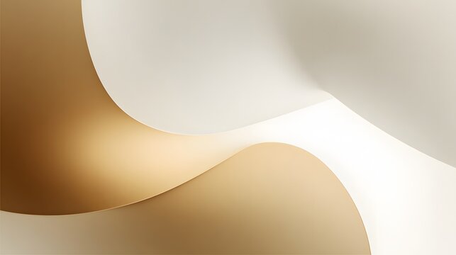 abstract background with smooth lines in beige and white colors. Closeup of rippled white satin fabric. Whole background