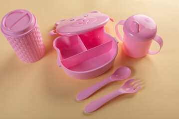 Pink plastic baby girl essentials collection
