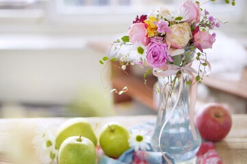 apple and flowers