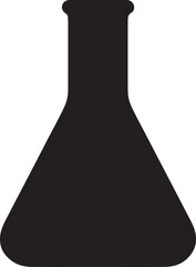 Black silhouette of a conical flask laboratory