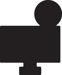 Black silhouette of a person on a computer monitor