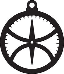 Black compass with white background navigation direction 4 symbol