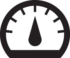 Black and white speedometer gauge with needle 1