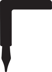 Black ink pen nib writing instrument