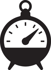 Black stopwatch with white face timer clock