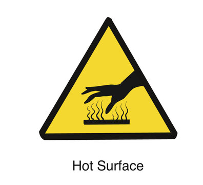 Hot surface warning sign