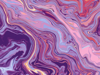 Colorful swirls mix together like paint, with purple, pink, orange, and blue flowing smoothly in waves