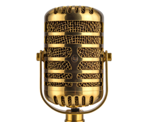 vintage microphone on a white background