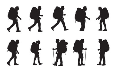 Obraz premium Travel People Silhouette Vector Set