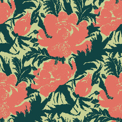 Seamless pattern  with flowers in doodle style. Vector illustration.