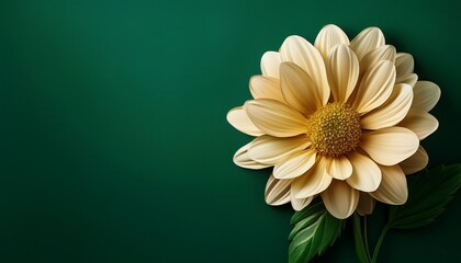 flower bloom against a deep emerald backdrop