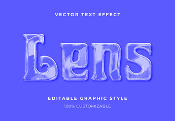 Blue Chrome Glass Text Effect Glossy Transparent Font