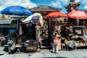 views of ubud market in bali, indonesia
