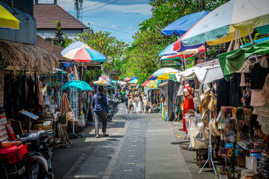 views of ubud market in bali, indonesia