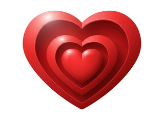 Nested hearts illustration isolated on transparent background