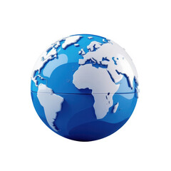 Fototapeta premium Realistic 3d earth globe showing continents and oceans detailed geographic representation isolated on transparent background