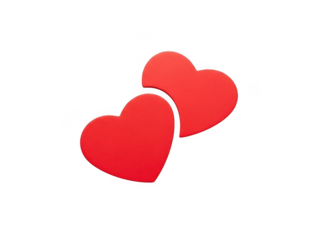 Two interlocking hearts isolated on transparent background