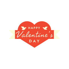 valentine's day greeting typography collection, romantic heart shaped badge design, and minimal flat vector illustration